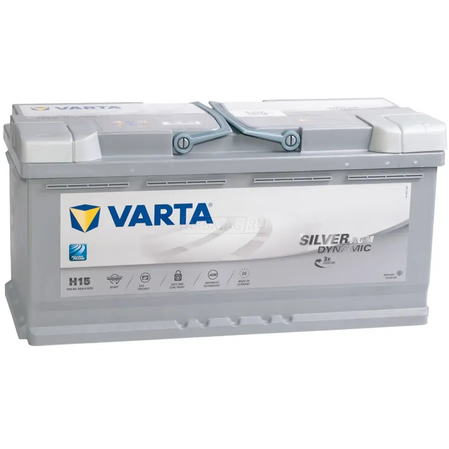 Аккумулятор автомобильный VARTA AGM H15/A4 105R 950 А обр. пол. 105 Ач (605  901 095 B51 2)